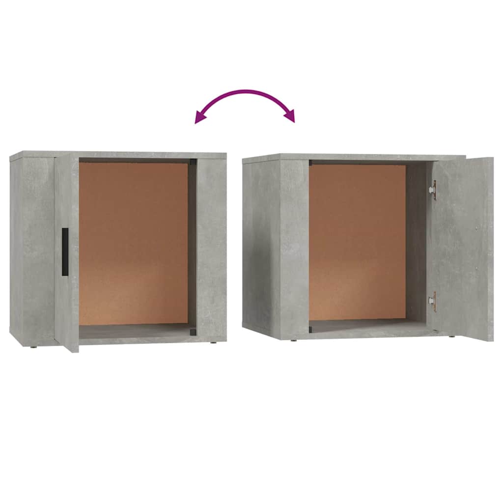 vidaXL Κομοδίνα 2 τεμ. Γκρι Σκυροδέματος 50x39x47 εκ.