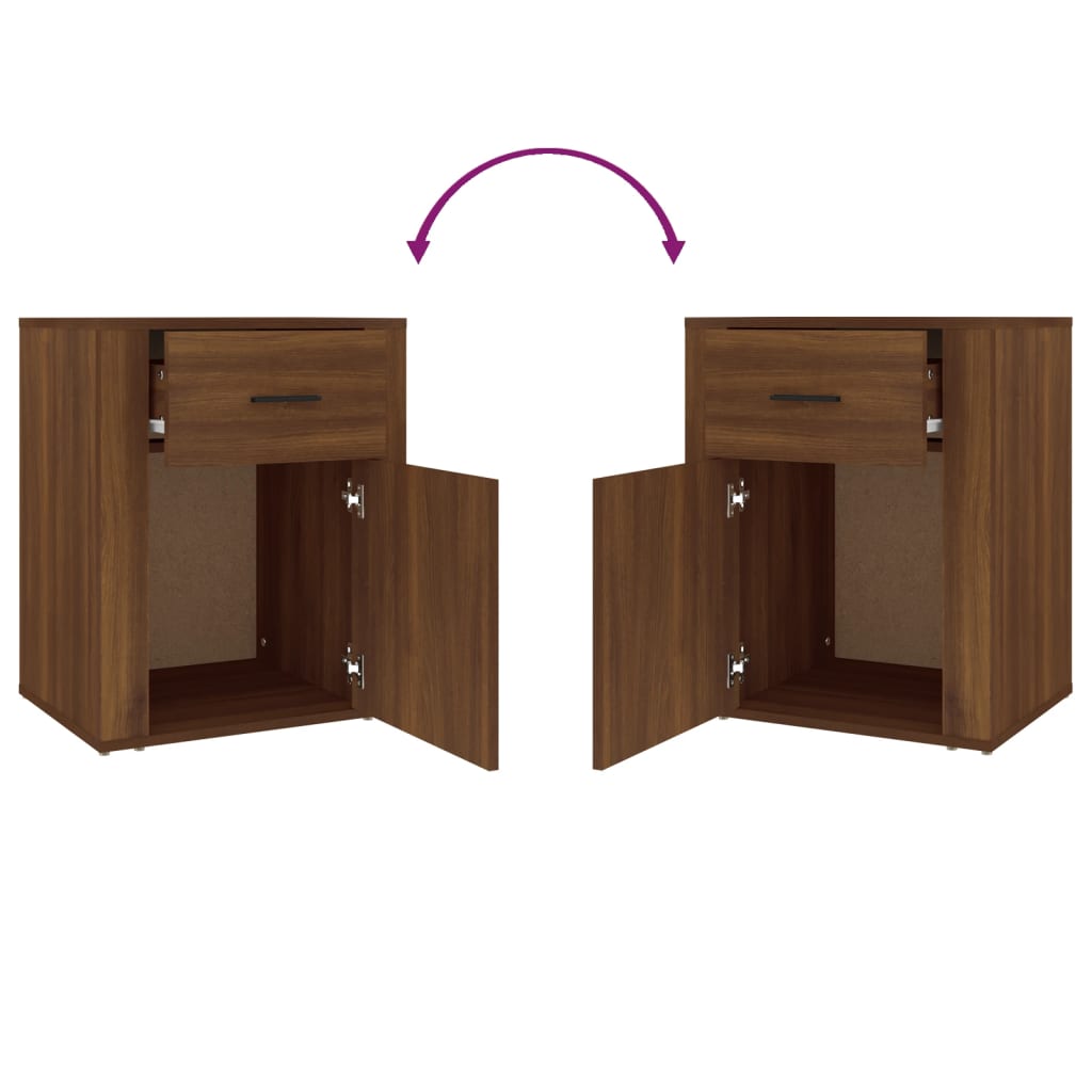 vidaXL Κομοδίνο Καφέ Δρυς 50x36x60 εκ. από Επεξεργασμένο Ξύλο