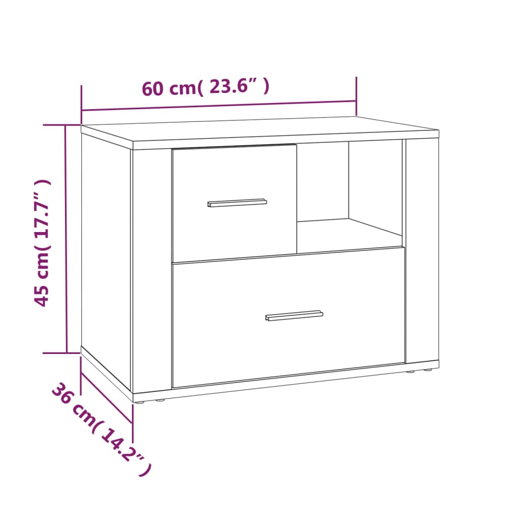 vidaXL Κομοδίνο Sonoma Δρυς 60 x 36 x 45 εκ. από Επεξεργασμένο Ξύλο