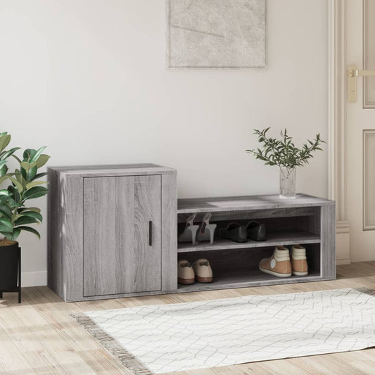 vidaXL Παπουτσοθήκη Γκρι Sonoma 130x35x54 εκ. από Επεξεργασμένο Ξύλο