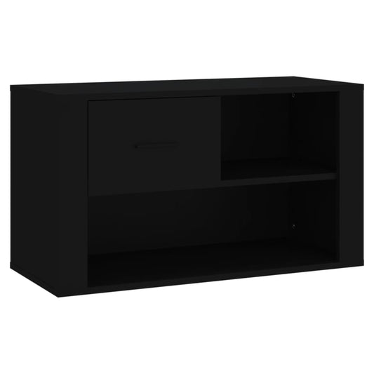 vidaXL Παπουτσοθήκη Μαύρη 80x35x45 εκ. από Επεξεργασμένο Ξύλο