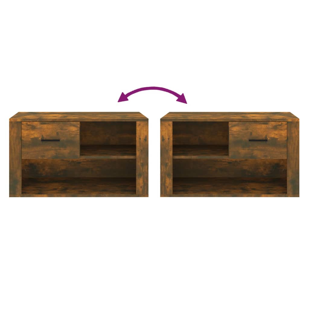 vidaXL Παπουτσοθήκη Καπνιστή Δρυς 80x35x45 εκ. από Επεξεργασμένο Ξύλο