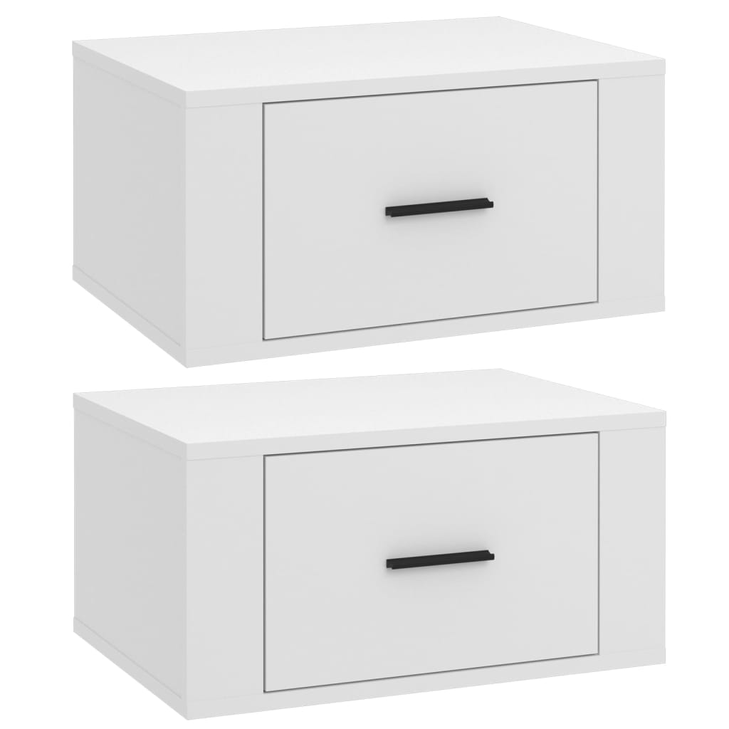 vidaXL Κομοδίνα Επιτοίχια 2 τεμ. Λευκά 50x36x25 εκ.