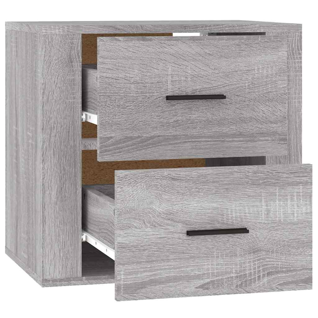 vidaXL Κομοδίνα Επιτοίχια Γκρι Sonoma 50x36x47 εκ.