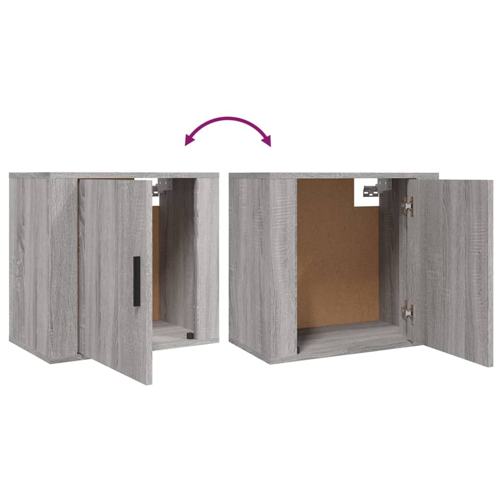 vidaXL Κομοδίνα Επιτοίχια 2 τεμ. Γκρι Sonoma 50x30x47 εκ.