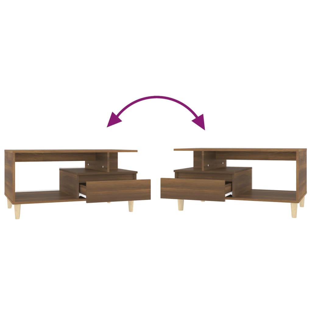 vidaXL Τραπεζάκι Σαλονιού Καφέ Δρυς 90x49x45 εκ. Επεξεργασμ. Ξύλο