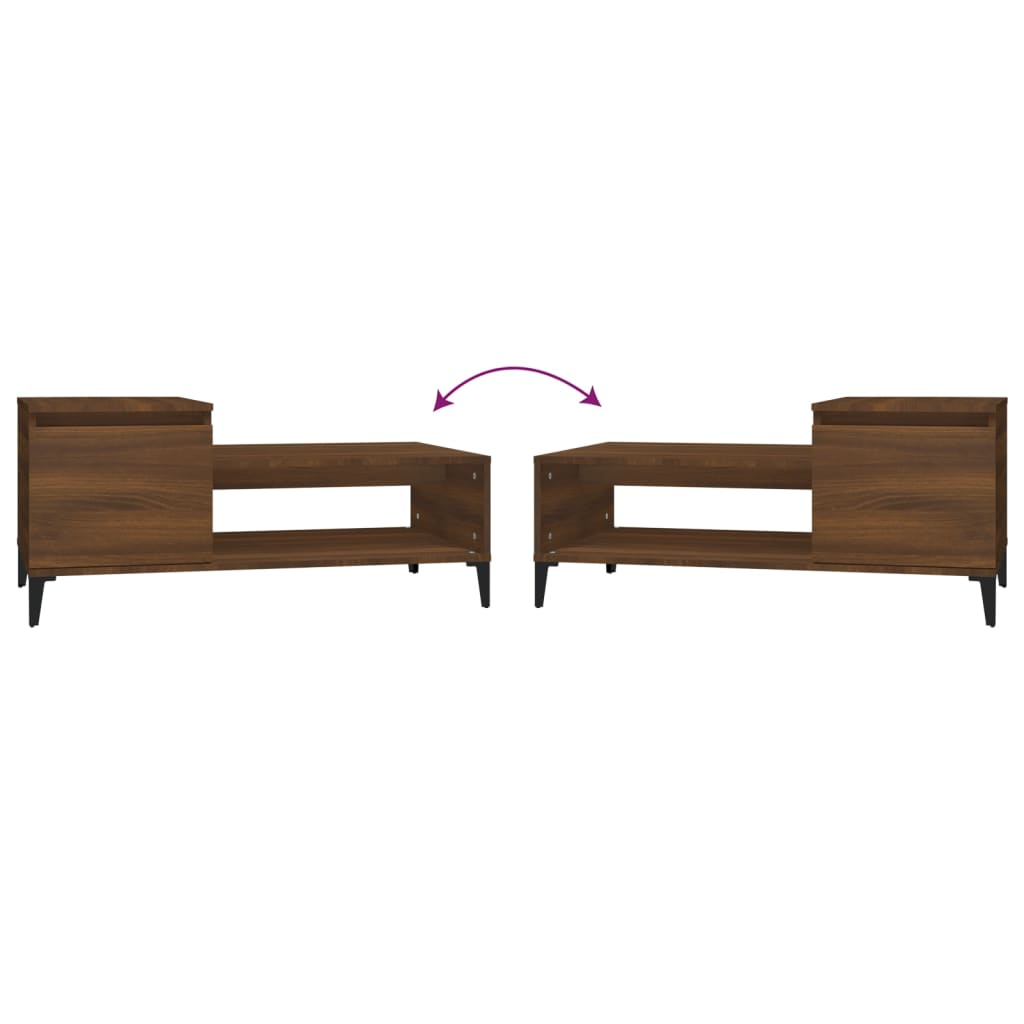 vidaXL Τραπεζάκι Σαλονιού Καφέ Δρυς 100x50x45 εκ. Επεξεργασμ. Ξύλο