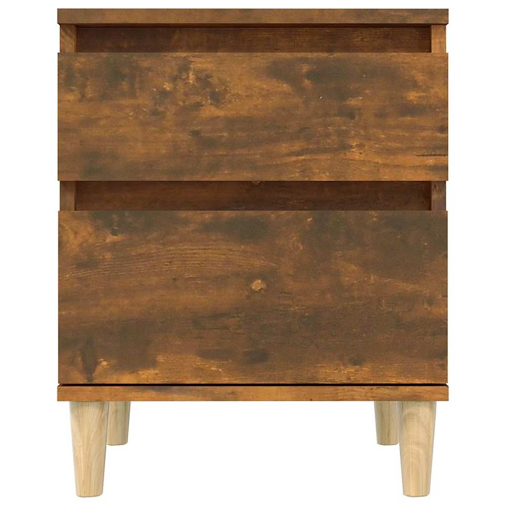 vidaXL Κομοδίνα 2 τεμ. Καπνιστή Δρυς 40 x 35 x 50 εκ.