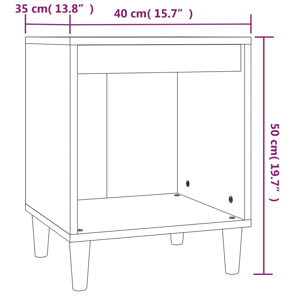 vidaXL Κομοδίνο Γκρι Sonoma 40x35x50 εκ.