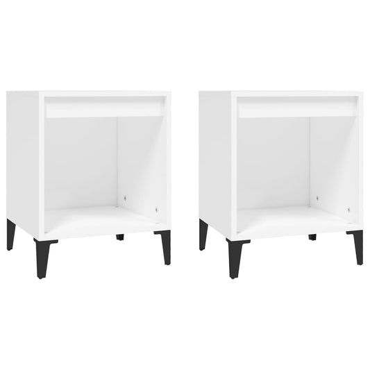 vidaXL Κομοδίνα 2 τεμ. Λευκά 40 x 35 x 50 εκ.