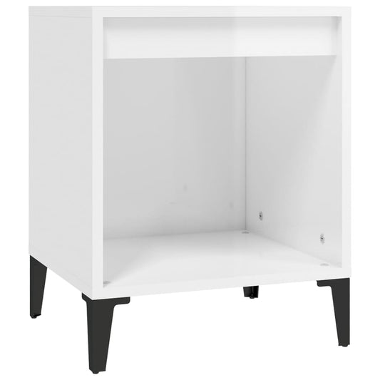 vidaXL Κομοδίνα Γυαλιστερό Λευκό 40x35x50 εκ.