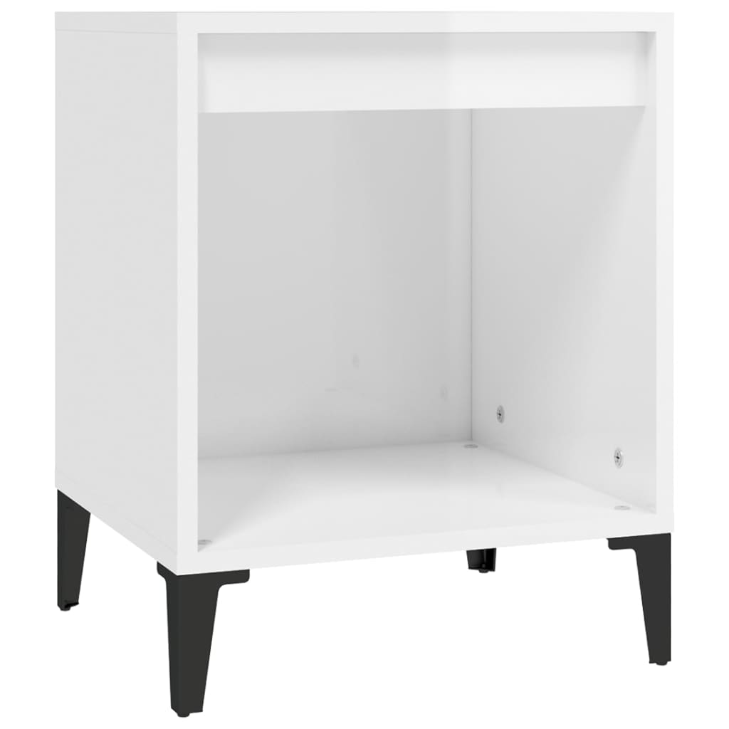vidaXL Κομοδίνα 2 τεμ. Γυαλιστερό Λευκό 40 x 35 x 50 εκ.