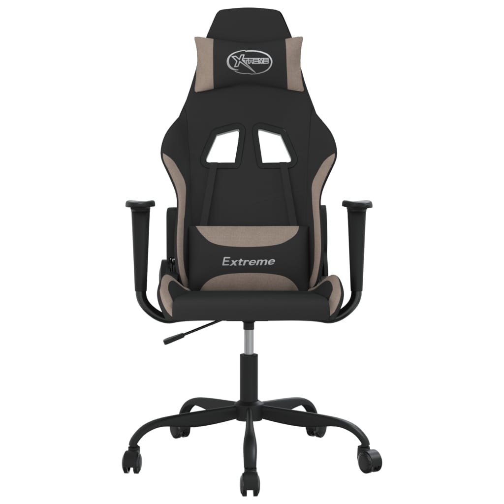 vidaXL Καρέκλα Gaming Μαύρη και Taupe Υφασμάτινη