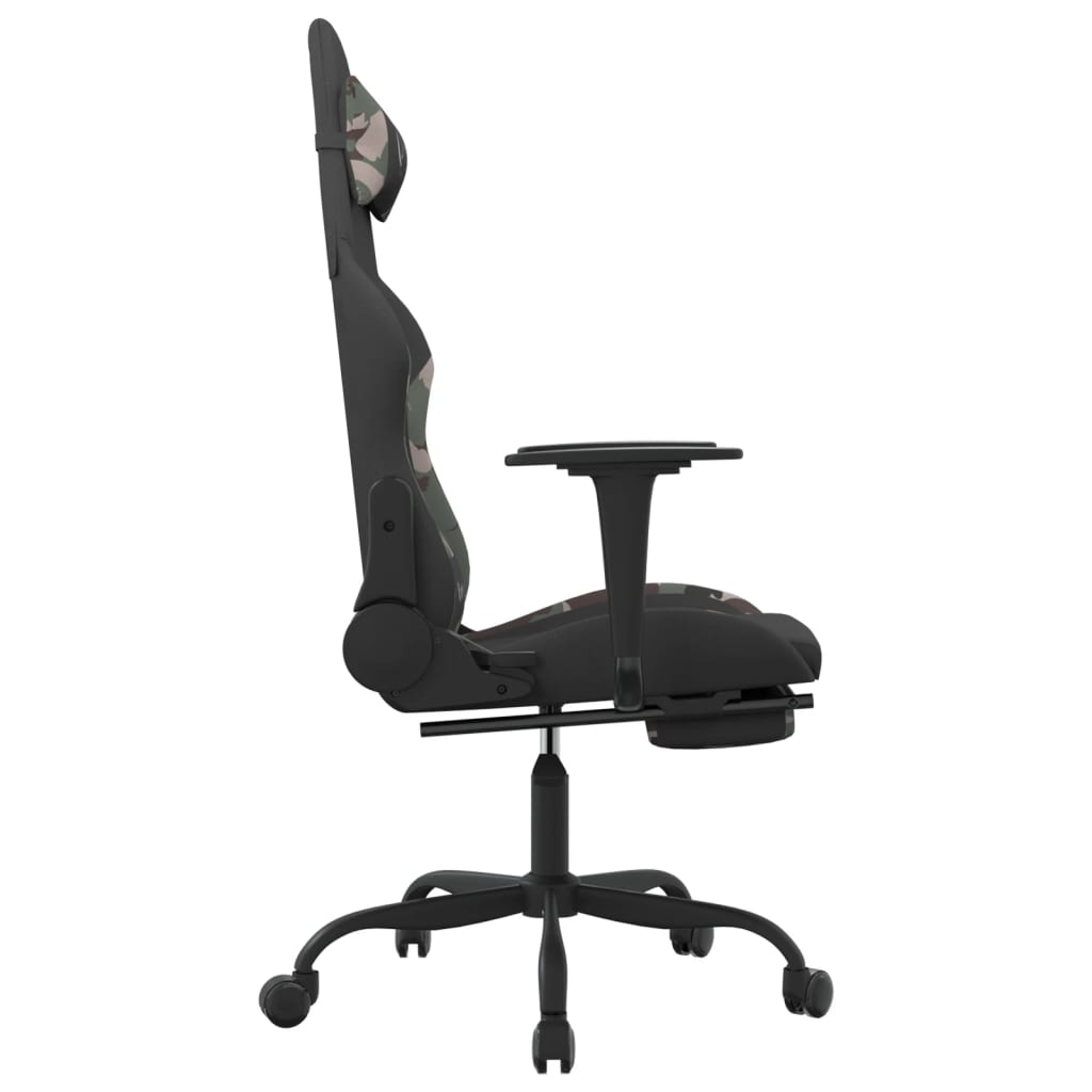 vidaXL Καρέκλα Gaming Μαύρο/Παραλλαγή Ύφασμα με Υποπόδιο