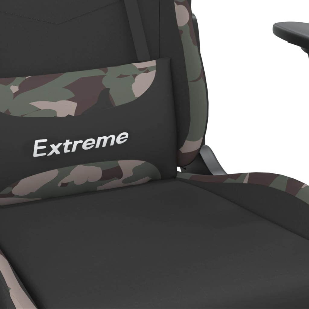 vidaXL Καρέκλα Gaming Μαύρο/Παραλλαγή Ύφασμα με Υποπόδιο
