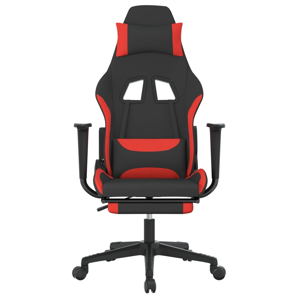 vidaXL Καρέκλα Gaming Μαύρη/κόκκινο Ύφασμα με Υποπόδιο