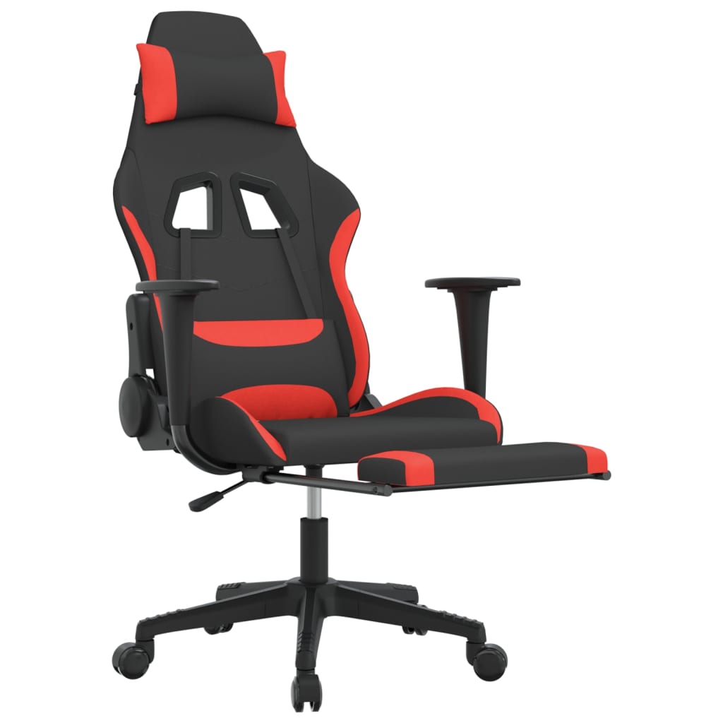 vidaXL Καρέκλα Gaming Μαύρη/κόκκινο Ύφασμα με Υποπόδιο