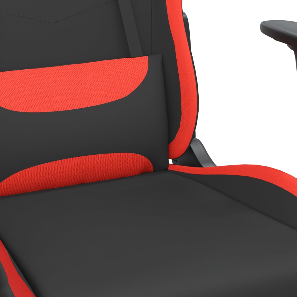 vidaXL Καρέκλα Gaming Μαύρη/κόκκινο Ύφασμα με Υποπόδιο