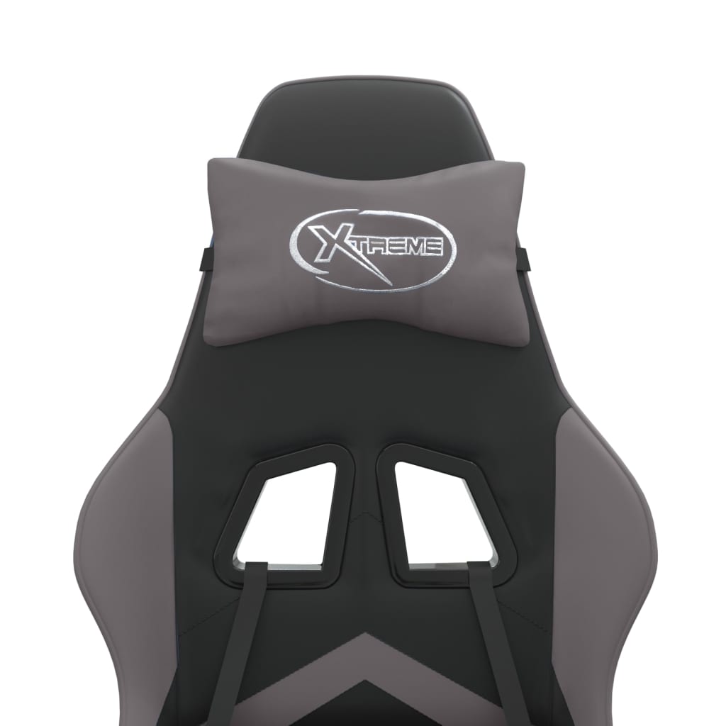 vidaXL Καρέκλα Gaming Μαύρο/Γκρι από Συνθετικό Δέρμα