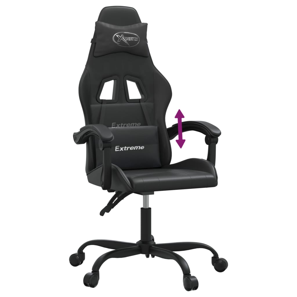 vidaXL Καρέκλα Gaming Μαύρη από Συνθετικό Δέρμα
