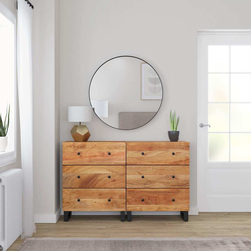 vidaXL Ντουλάπια 2 Τεμ. 60 x 33 x 75 εκ. από Μασίφ Ξύλο Ακακίας