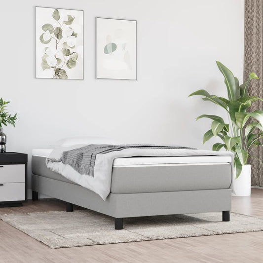 vidaXL Σκελετός Κρεβατιού με Ελατήρια Αν. Γκρι 100x200 εκ. Υφασμάτινο