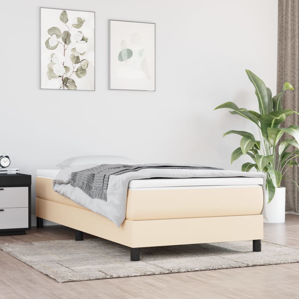 vidaXL Σκελετός Κρεβατιού με Ελατήρια Κρεμ 100 x 200 εκ. Υφασμάτινο