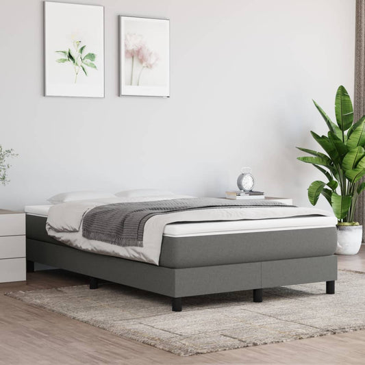 vidaXL Σκελετός Κρεβατιού με Ελατήρια Σκ. Γκρι 120x200 εκ. Υφασμάτινο