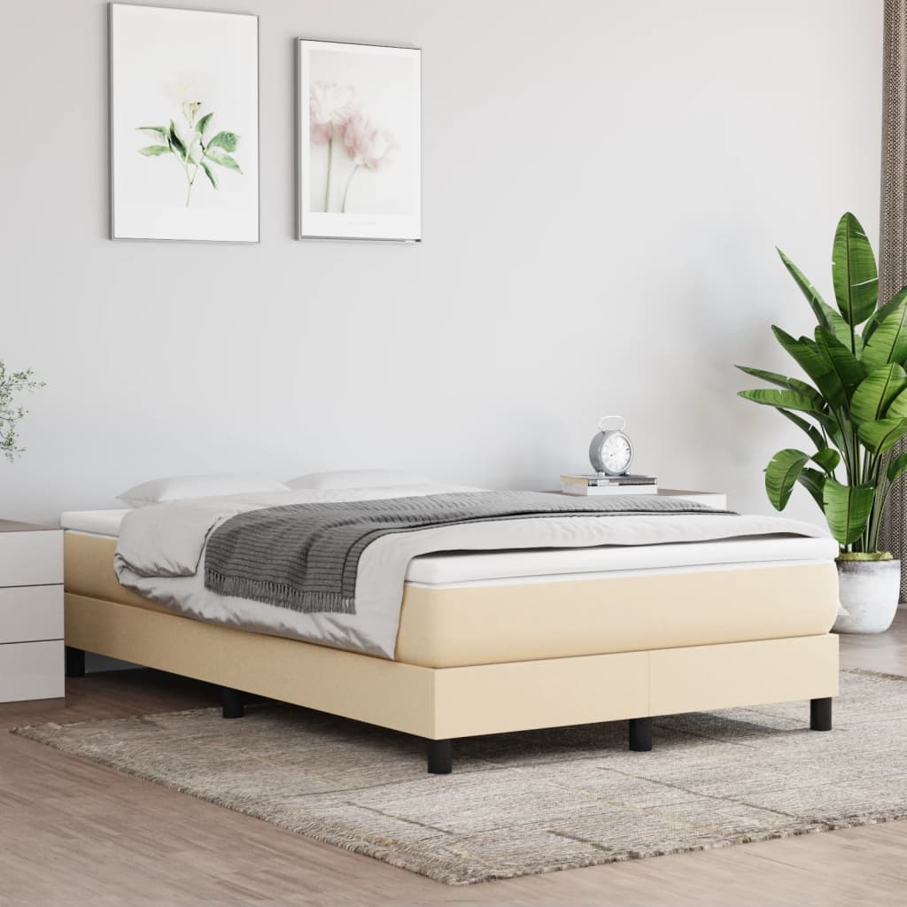 vidaXL Σκελετός Κρεβατιού με Ελατήρια Κρεμ 120x200 εκ. Υφασμάτινο