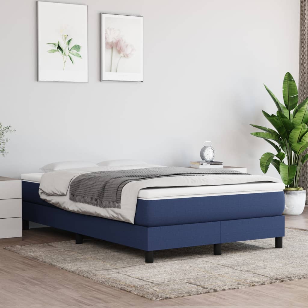 vidaXL Σκελετός Κρεβατιού με Ελατήρια μπλε 120x200cm ύφασμα