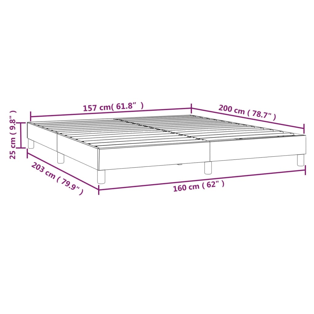 vidaXL Σκελετός Κρεβατιού με Ελατήρια Μπλε 160x200 εκ.Υφασμάτινο