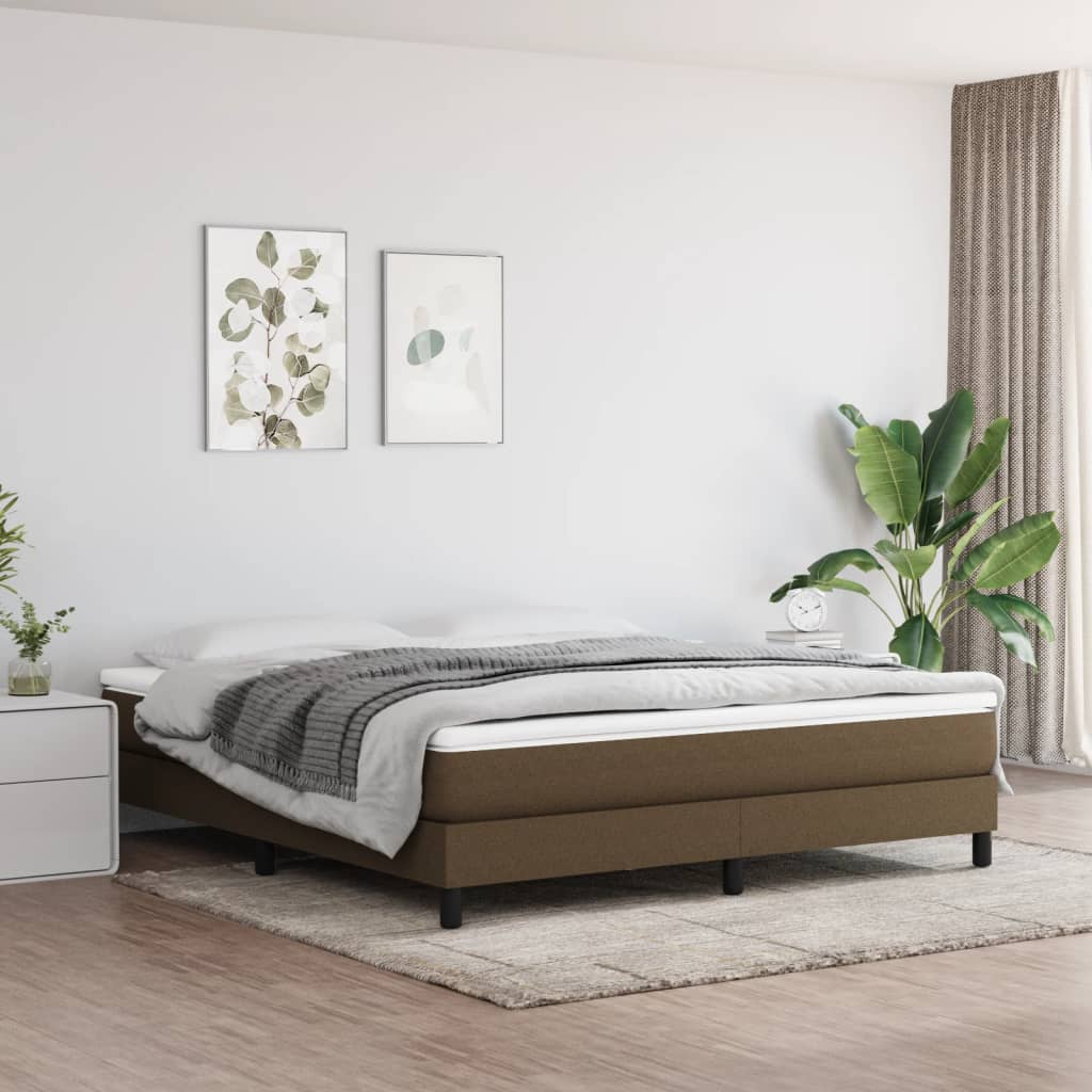 vidaXL Σκελετός Κρεβατιού με Ελατήρια Σκ. Καφέ 180x200 εκ. Υφασμάτινο