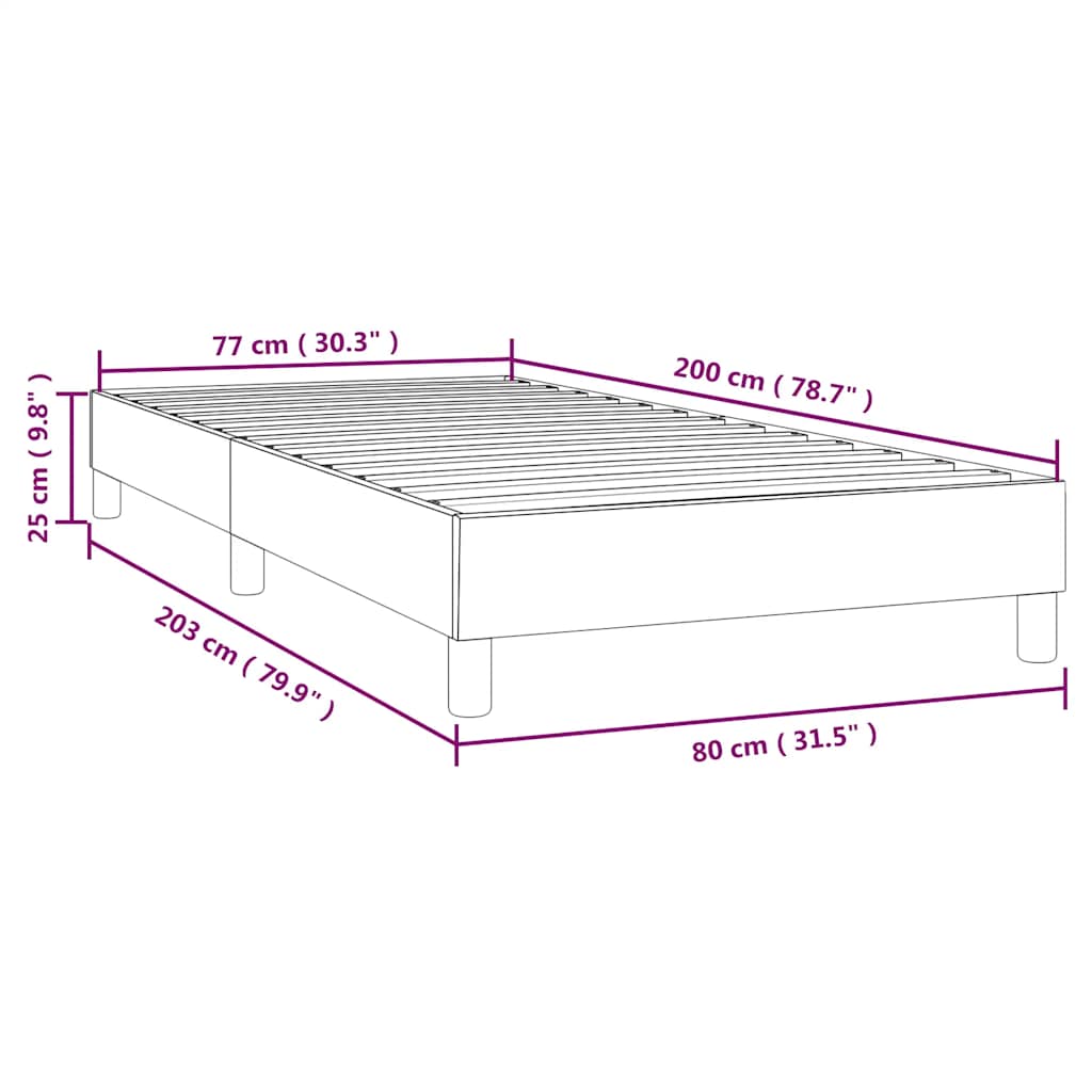 vidaXL Σκελετός Κρεβατιού με Ελατήρια Taupe 80x200 εκ. Υφασμάτινο