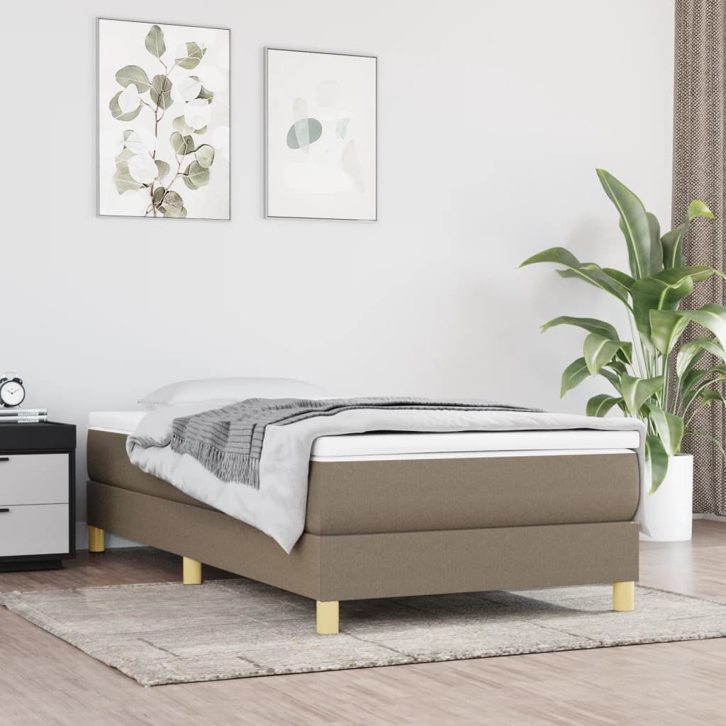 vidaXL Σκελετός Κρεβατιού με Ελατήρια Taupe 100 x 200 εκ. Υφασμάτινο