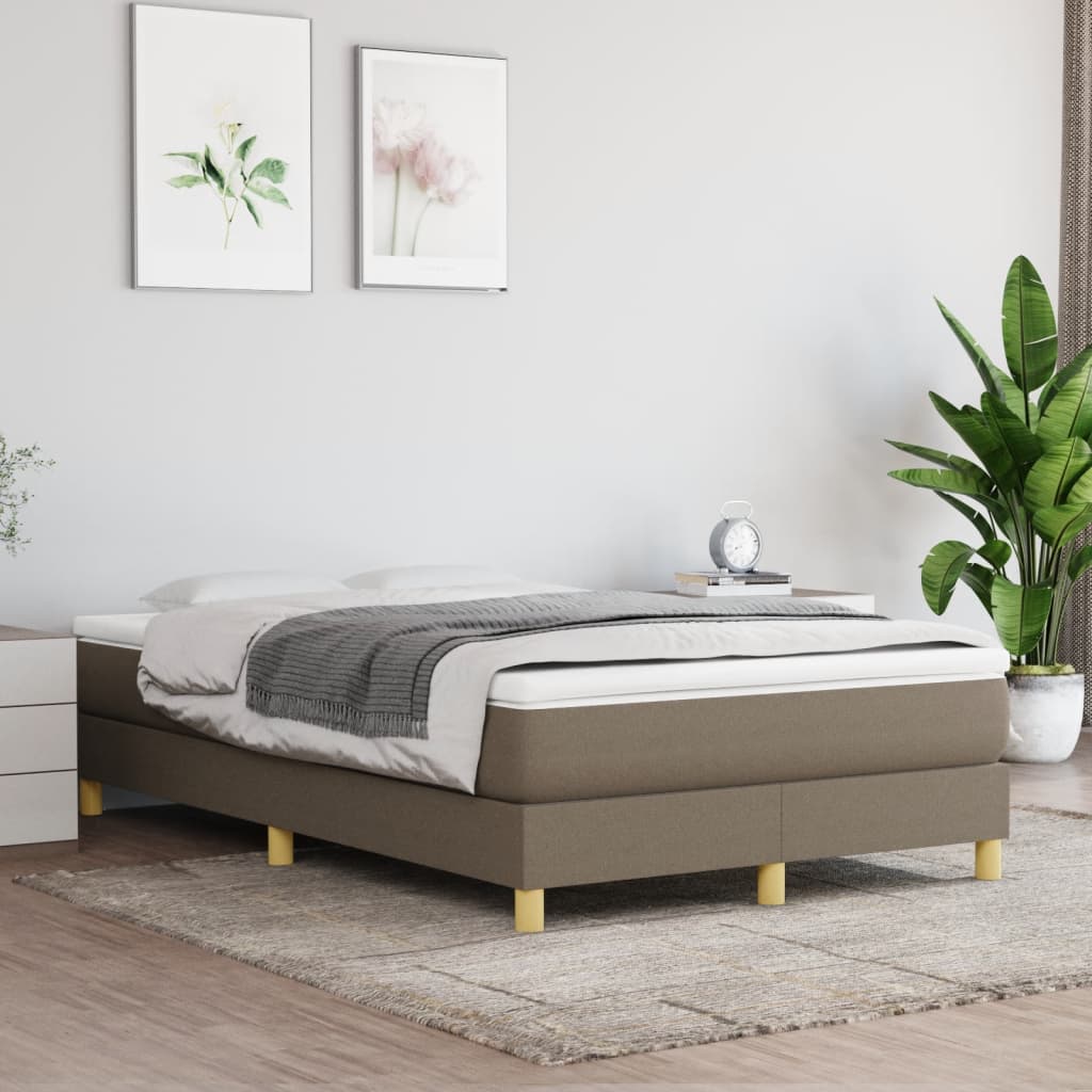 vidaXL Σκελετός Κρεβατιού με Ελατήρια Taupe 120x200 εκ. Υφασμάτινο
