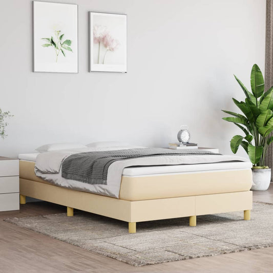 vidaXL Σκελετός Κρεβατιού με Ελατήρια Κρεμ 120x200 εκ. Υφασμάτινο