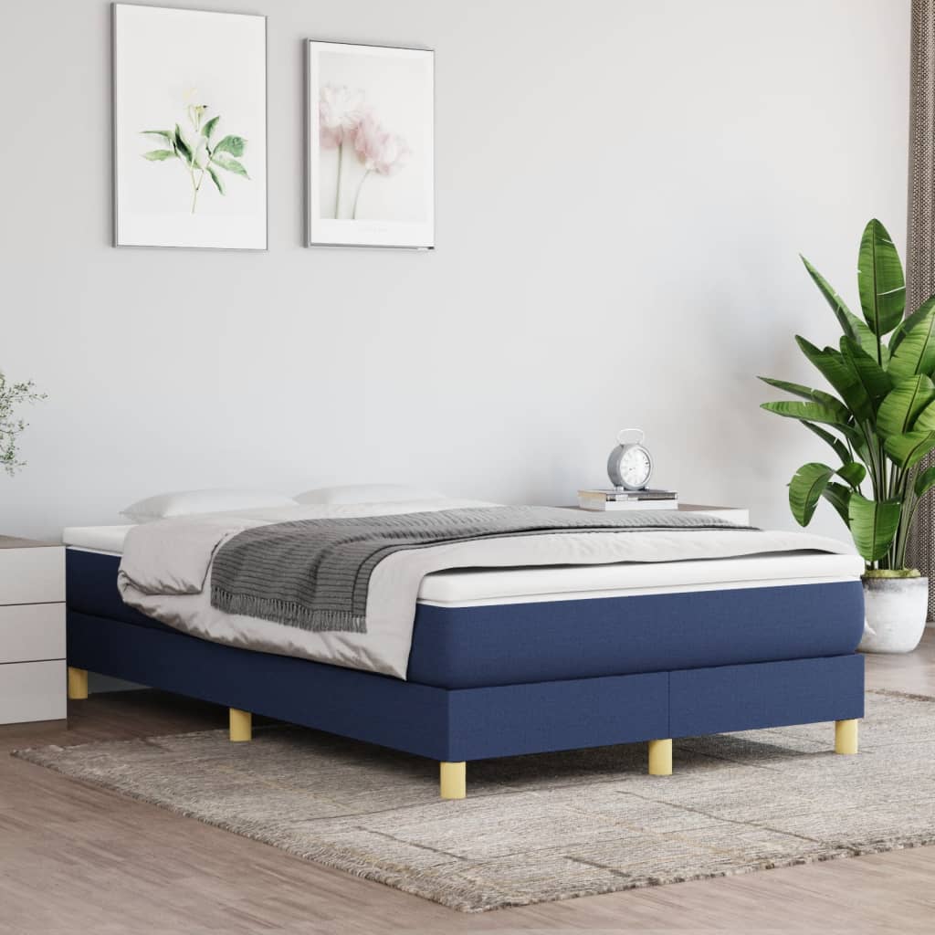 vidaXL Σκελετός Κρεβατιού με Ελατήρια μπλε 120x200cm ύφασμα