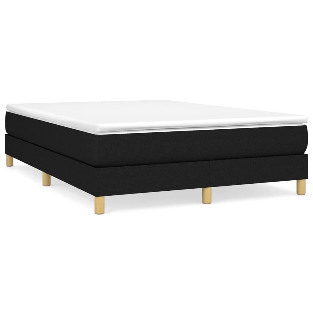 vidaXL Σκελετός Κρεβατιού με Ελατήρια Μαύρο 140x190 εκ. Υφασμάτινο