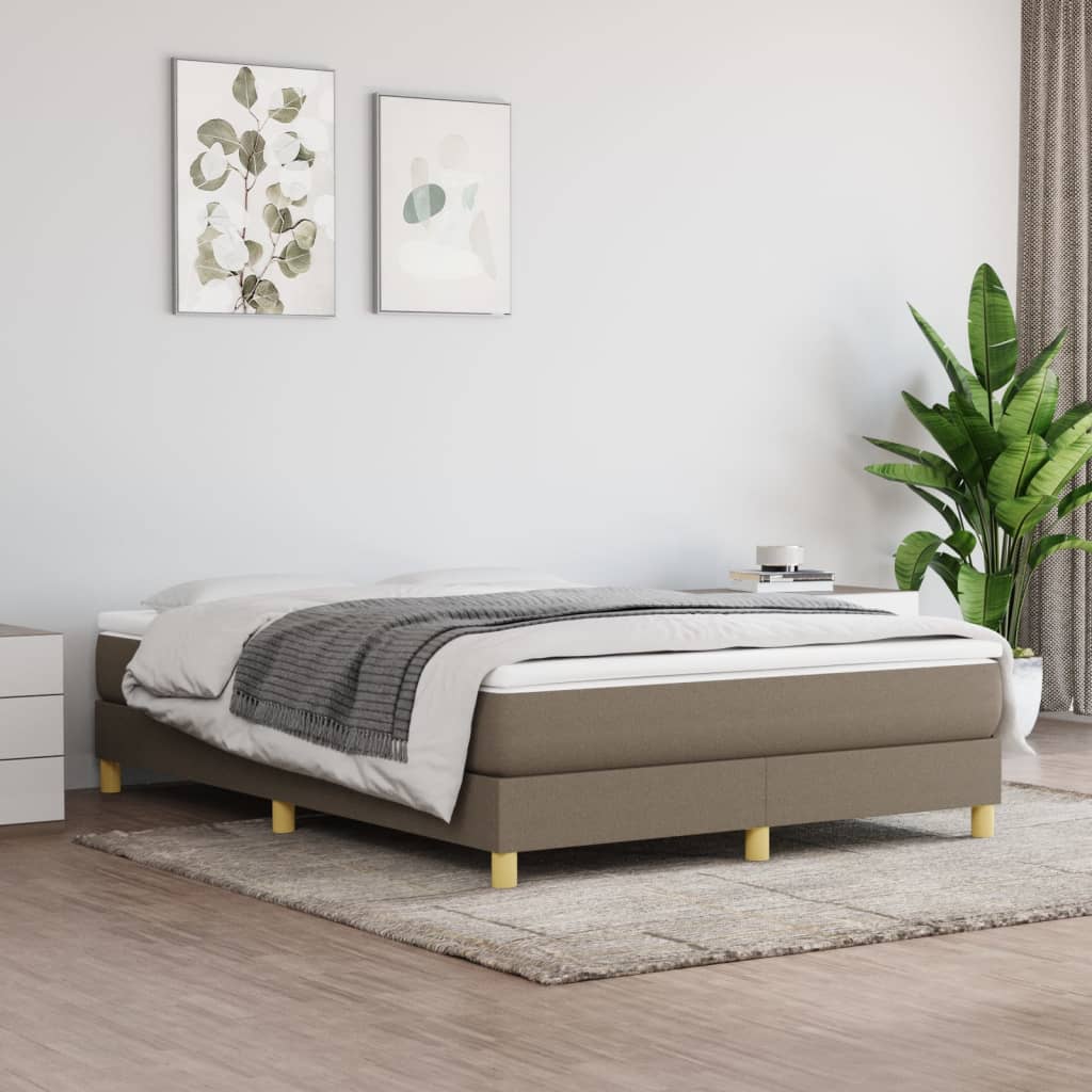 vidaXL Σκελετός Κρεβατιού με Ελατήρια Taupe 140x190 εκ. Υφασμάτινο