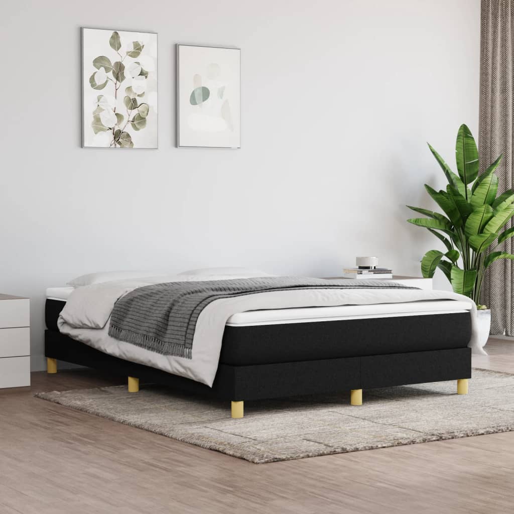 vidaXL Σκελετός Κρεβατιού με Ελατήρια Μαύρο 140x200 εκ.Υφασμάτινο
