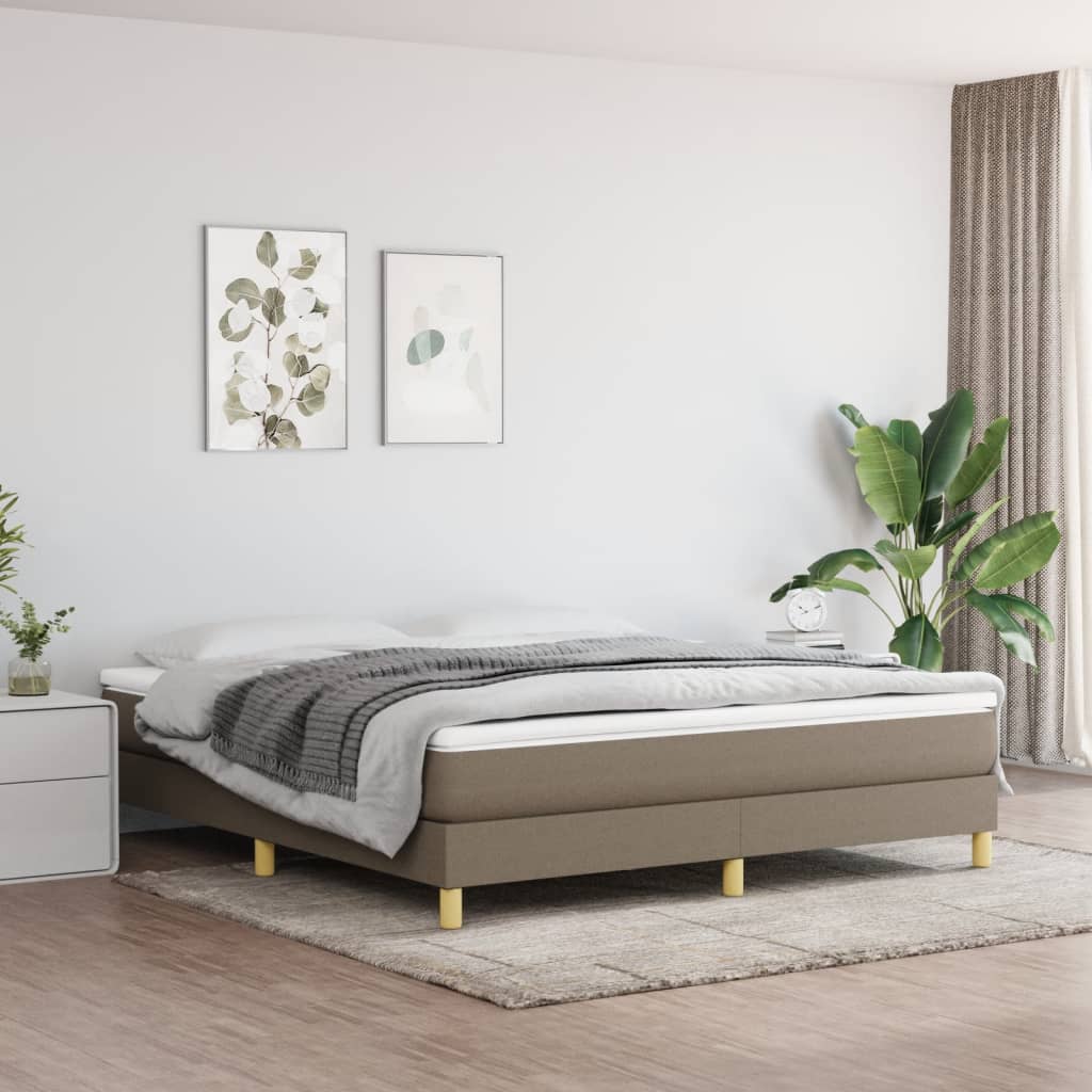 vidaXL Σκελετός Κρεβατιού με Ελατήρια Taupe 180x200 εκ. Υφασμάτινο
