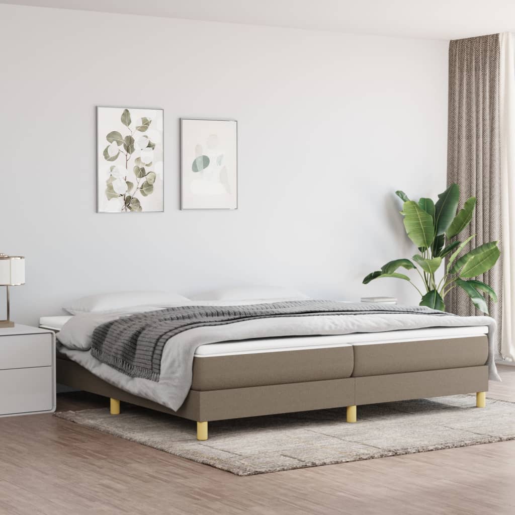 vidaXL Σκελετός Κρεβατιού με Ελατήρια Taupe 200x200 εκ.Υφασμάτινο