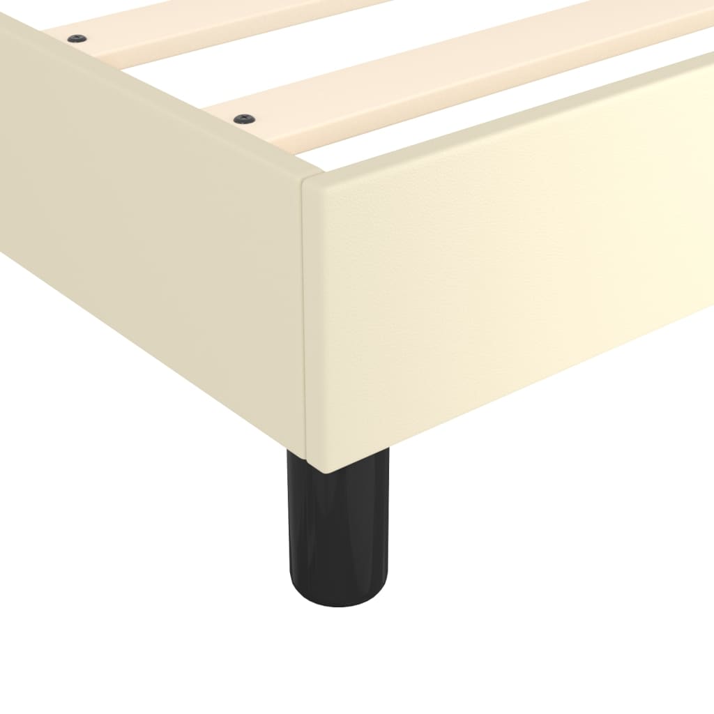 vidaXL Σκελετός Κρεβατιού με Ελατήρια Κρεμ 120 x 200 εκ. από Συνθετικό Δέρμα