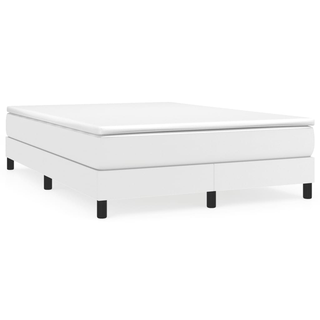 vidaXL Σκελετός Κρεβατιού με Ελατήρια Λευκό 140x200 εκ. από Συνθετικό Δέρμα