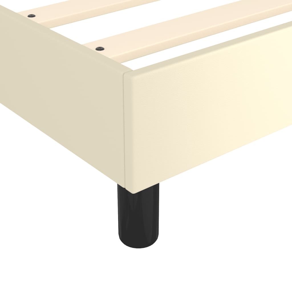 vidaXL Σκελετός Κρεβατιού με Ελατήρια Κρεμ 140x200 εκ. από Συνθετικό Δέρμα
