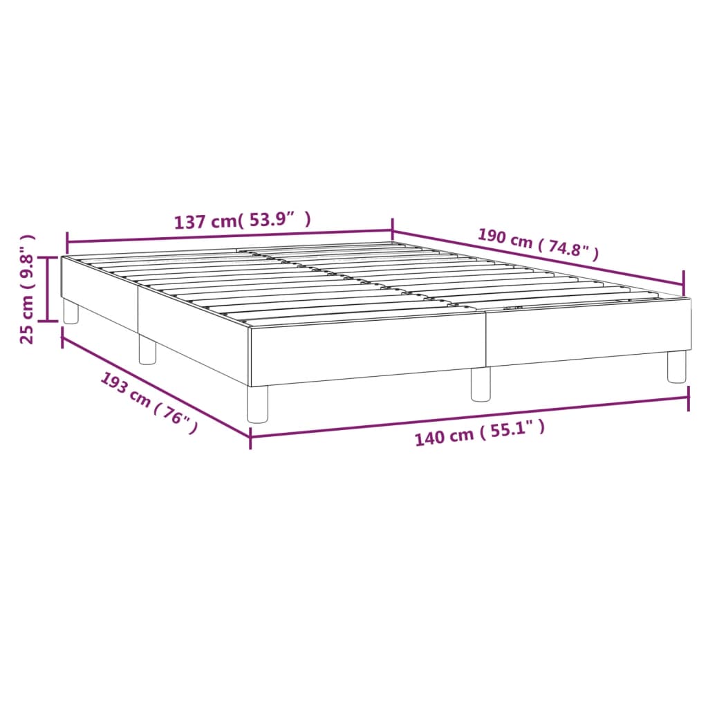 vidaXL Σκελετός Κρεβατιού με Ελατήρια Μαύρο 140x190 εκ. Βελούδινο
