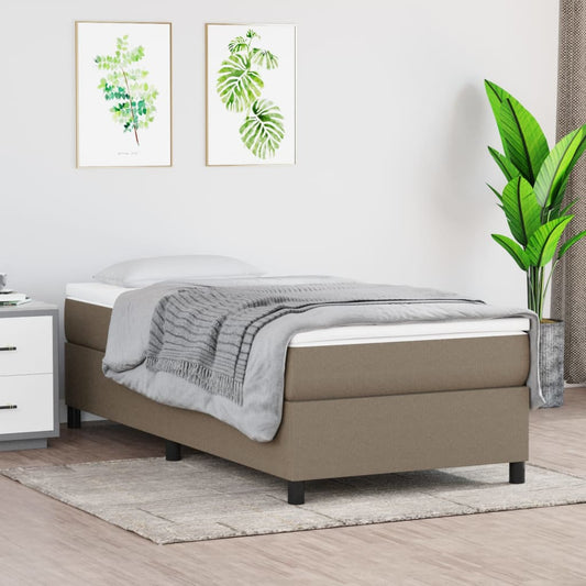 vidaXL Σκελετός Κρεβατιού με Ελατήρια Taupe 100 x 200 εκ. Υφασμάτινο