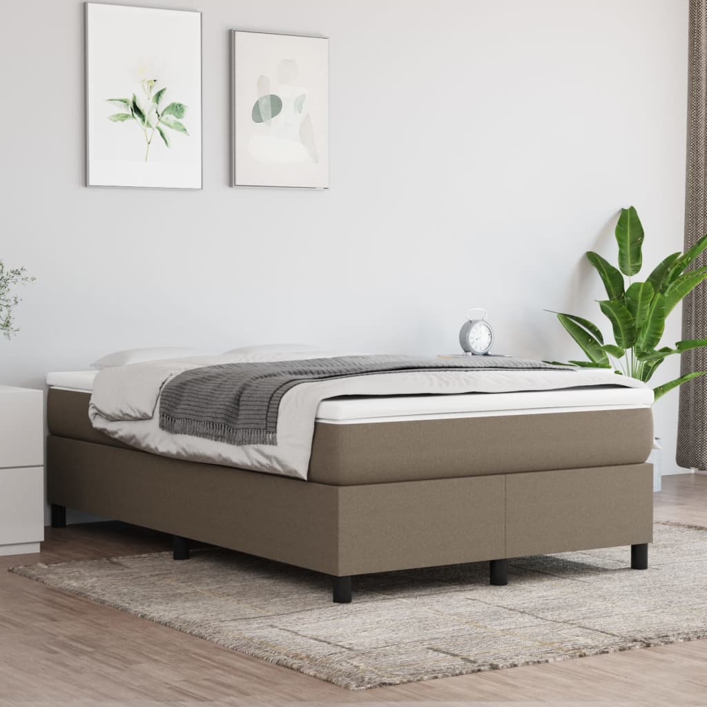 vidaXL Σκελετός Κρεβατιού με Ελατήρια Taupe 120x200 εκ. Υφασμάτινο