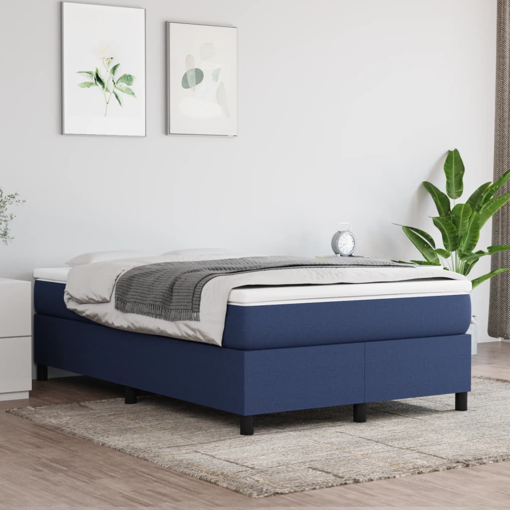 vidaXL Σκελετός Κρεβατιού με Ελατήρια μπλε 120x200cm ύφασμα