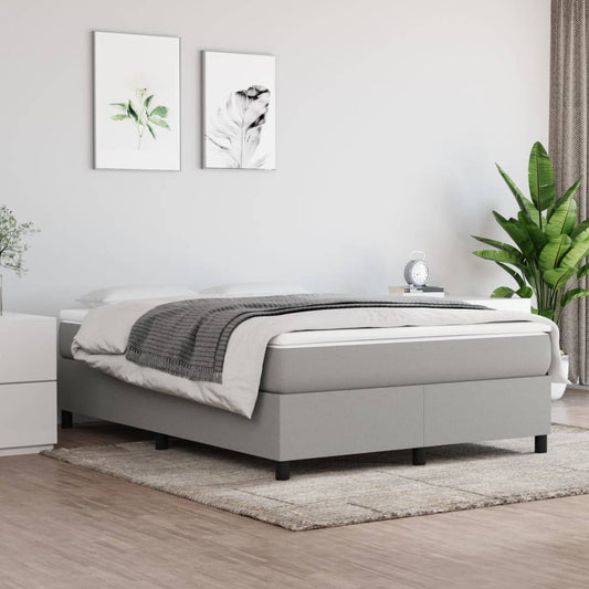 vidaXL Σκελετός Κρεβατιού με Ελατήρια Αν. Γκρι 140x190 εκ. Υφασμάτινο